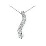 1/2ct Curve Style Journey Diamond Pendant in 14k White Gold, G/H SI3 Image-1