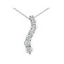 1/2ct Curve Style Journey Diamond Pendant in 14k White Gold, G/H SI3 Image-1
