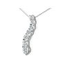 1/2ct Curve Style Journey Diamond Pendant in 14k White Gold, G/H SI3 Image-2