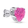 4ct Diamond Size Pink Cubic Zirconia Heart Stud Earrings, Sterling Silver Image-4