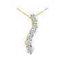 1ct Curve Style Journey Diamond Pendant in 14k Yellow Gold, G/H SI Image-1