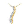 1ct Curve Style Journey Diamond Pendant in 14k Yellow Gold, G/H SI Image-2