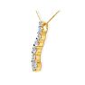 1ct Curve Style Journey Diamond Pendant in 14k Yellow Gold, G/H SI Image-3