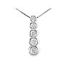 1/4ct Bezel Set Journey Diamond Pendant in 14k White Gold Image-1