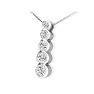 1/4ct Bezel Set Journey Diamond Pendant in 14k White Gold Image-2