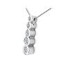 1/4ct Bezel Set Journey Diamond Pendant in 14k White Gold Image-3
