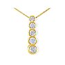 1/4ct Bezel Set Journey Diamond Pendant in 14k Yellow Gold Image-1