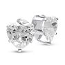 4ct Diamond Size CZ Heart Earrings in Sterling Silver Image-1