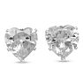 4ct Diamond Size CZ Heart Earrings in Sterling Silver Image-3