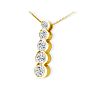 3/4ct Bezel Set Journey Diamond Pendant in 14k Yellow Gold Image-2