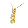 3/4ct Bezel Set Journey Diamond Pendant in 14k Yellow Gold Image-3