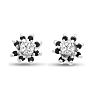 14K White Gold Flower Black Diamond Earring Jackets, Fits 1/4-1/2ct Stud Earrings Image-2