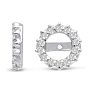 14K White Gold Classic Diamond Earring Jackets, Fits 2-2 1/2ct Stud Earrings Image-1