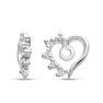 14K White Gold Heart Shape Diamond Earring Jackets, Fits 1-1 1/2ct Stud Earrings Image-1
