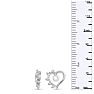 14K White Gold Heart Shape Diamond Earring Jackets, Fits 1-1 1/2ct Stud Earrings Image-3