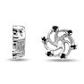 14K White Gold Black Diamond Earring Jackets, Fits 3/4-1ct Stud Earrings Image-1