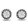 14K White Gold Classic Black Diamond Earring Jackets, Fits 1 1/2-2ct Stud Earrings Image-2