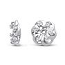 14K White Gold Floret Diamond Earring Jackets, Fits 1/5-1/4ct Stud Earrings Image-1
