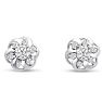 14K White Gold Floret Diamond Earring Jackets, Fits 1/5-1/4ct Stud Earrings Image-2