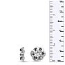 14K White Gold Floret Black Diamond Earring Jackets, Fits 1/5-1/4ct Stud Earrings Image-3