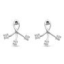 14K White Gold Branch Diamond Earring Jackets Image-2
