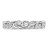 1/5 Carat Antique Floral Diamond Wedding Band Crafted In 14 Karat White Gold Image-1