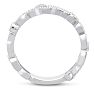 1/5 Carat Antique Floral Diamond Wedding Band Crafted In 14 Karat White Gold Image-3