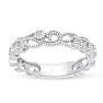 1/5 Carat Antique Floral Diamond Wedding Band Crafted In 14 Karat White Gold Image-4