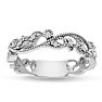 1/10 Carat Floral Diamond Wedding Band Crafted In 14 Karat White Gold Image-1