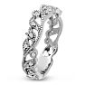 1/10 Carat Floral Diamond Wedding Band Crafted In 14 Karat White Gold Image-2