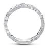 1/10 Carat Floral Diamond Wedding Band Crafted In 14 Karat White Gold Image-3