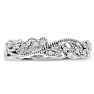 1/10 Carat Floral Diamond Wedding Band Crafted In 14 Karat White Gold Image-4