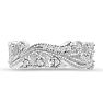 1/3 Carat Floral Diamond Wedding Band Crafted In 14 Karat White Gold Image-1