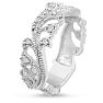 1/3 Carat Floral Diamond Wedding Band Crafted In 14 Karat White Gold Image-2