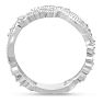 1/3 Carat Floral Diamond Wedding Band Crafted In 14 Karat White Gold Image-3