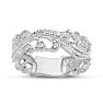 1/3 Carat Floral Diamond Wedding Band Crafted In 14 Karat White Gold Image-4