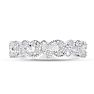 1/3 Carat Antique Floral Diamond Wedding Band Crafted In 14 Karat White Gold Image-1