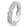 1/3 Carat Antique Floral Diamond Wedding Band Crafted In 14 Karat White Gold Image-2