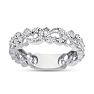 1/3 Carat Antique Floral Diamond Wedding Band Crafted In 14 Karat White Gold Image-4