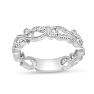 1/5 Carat Floral Diamond Wedding Band Crafted In 14 Karat White Gold Image-1