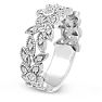 1/3 Carat Floral Diamond Wedding Band Crafted In 14 Karat White Gold Image-2