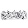 1/3 Carat Floral Diamond Wedding Band Crafted In 14 Karat White Gold Image-4