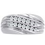 Men's 1/2ct Diamond Ring In 10K White Gold Image-1