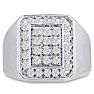 Men's 1ct Diamond Ring In 14K White Gold Image-1