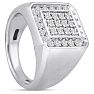 Men's 1ct Diamond Ring In 14K White Gold Image-6