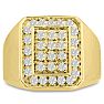 Men's 1ct Diamond Ring In 14K Yellow Gold Image-1