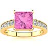 Pink Gemstones and Diamond Ring In 14 Karat Yellow Gold Image-1