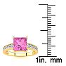 Pink Gemstones and Diamond Ring In 14 Karat Yellow Gold Image-5