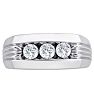 Men's 3/4ct Diamond Ring In 14K White Gold Image-1