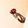 Garnet Ring: Garnet Jewelry: Split band 2ct Oval Shape Garnet and .15ct Diamond Ring 
 Image-4